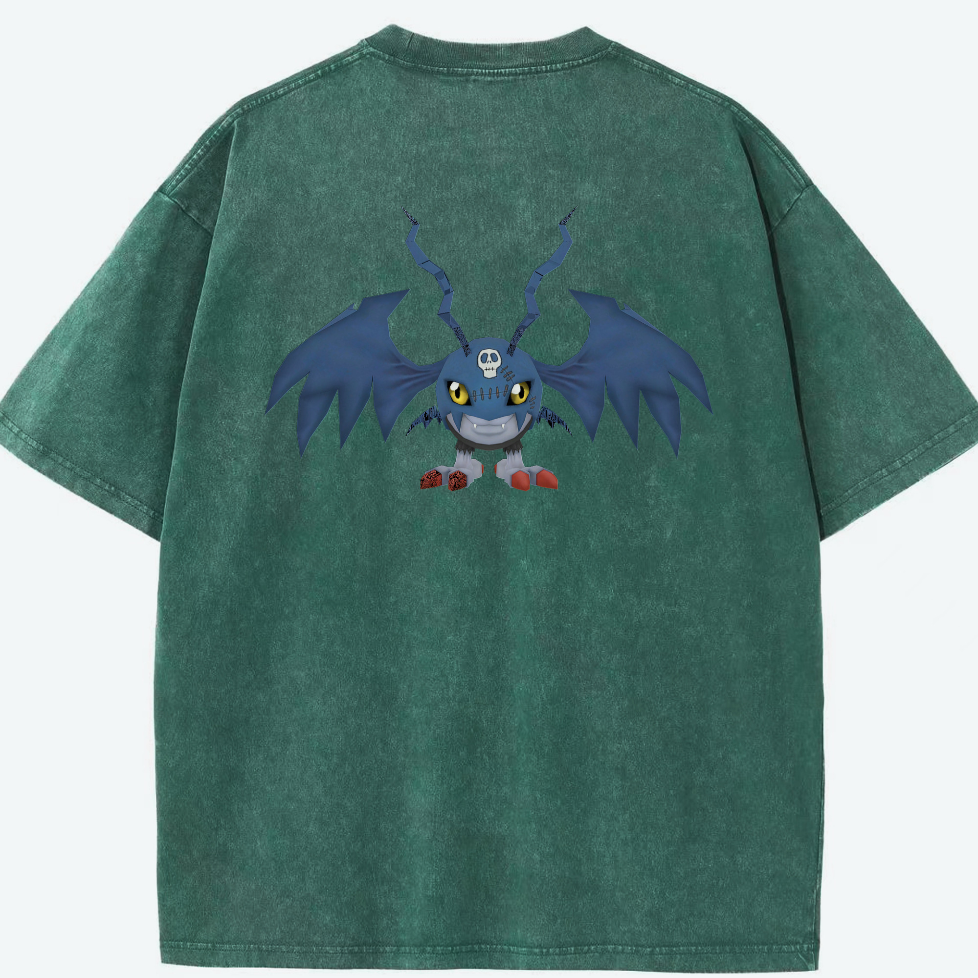 （画像用） Digimon デジタルモンスター/デジモン 綿100% ヴィンテージ風 半袖Tシャツ（背面プリント）